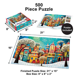 Whimsical Town - Winter Whimsey 500 Piece Jigsaw Puzzle