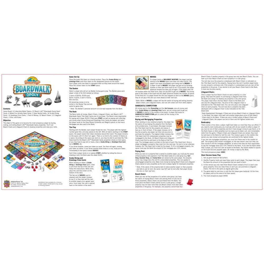 Beach Life - Boardwalk Opoly Board Game