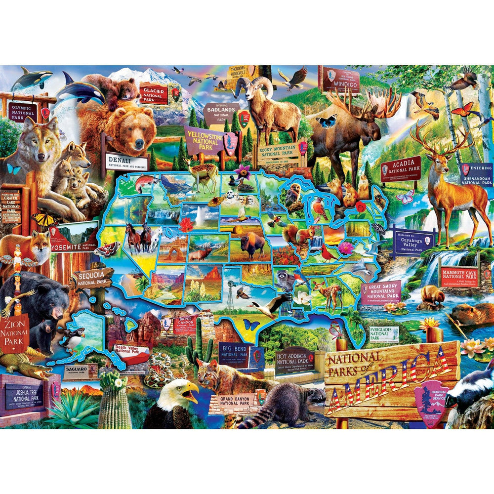 USA Map of the National Parks - 100 Piece Jigsaw Puzzle (ONLINE ORDER ONLY)
