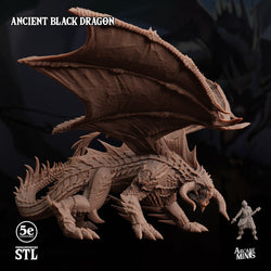 3D Printed Sordane Publishing Ancient Black Dragon 28 32mm D&D (Online Only)
