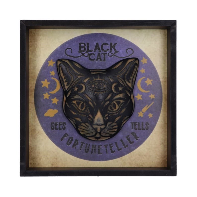 Black Cat Fortune Telling Wall Plaque (ONLINE ORDER ONLY)