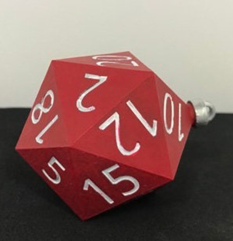 Christmas Ornament - D20 Oversized Dice (Made to Order: Ships 3 days from purchase) (Online Only)