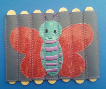 Butterfly Stick Puzzle - Seven Pieces - vinyl - school - classroom - educational - Quiet Toy - Busy Bag - Activity Bag - popsicle stick (ONLINE ORDER ONLY)