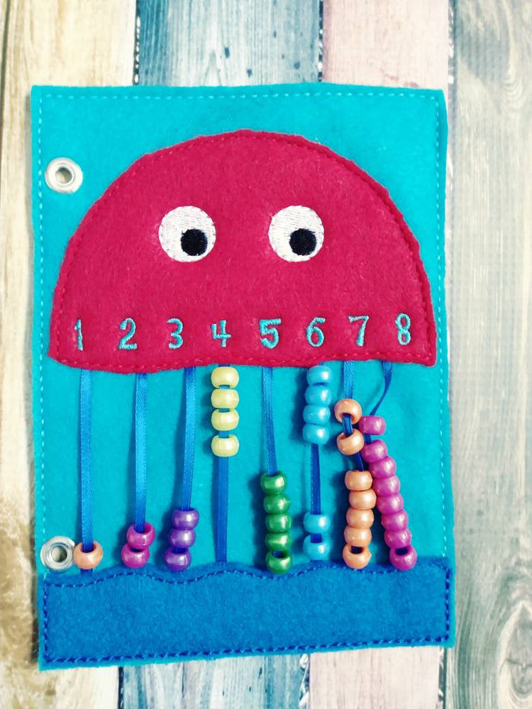 Counting quiet book page - jellyfish counting - abacus - activity page - busy book page - learning page (ONLINE ORDER ONLY)