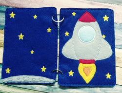 Outer Space - quiet book page  - Sun - space shuttle - planets -  road trip toy - Learning - Educational Toy - galaxy- stars - solar system (ONLINE ORDER ONLY)