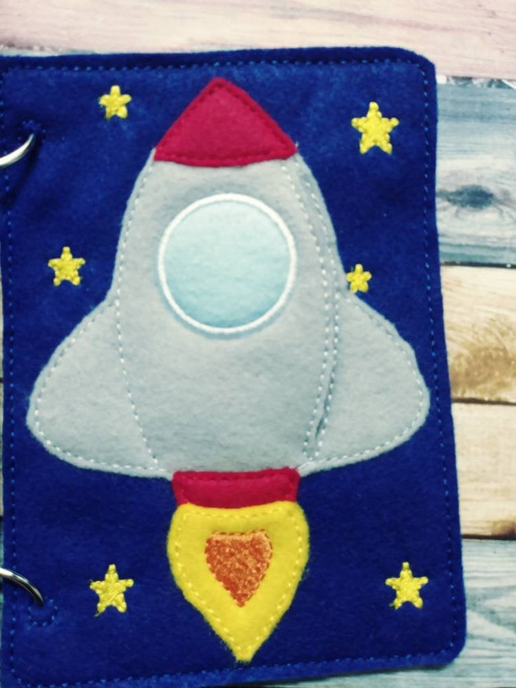 Outer Space - quiet book page  - Sun - space shuttle - planets -  road trip toy - Learning - Educational Toy - galaxy- stars - solar system (ONLINE ORDER ONLY)