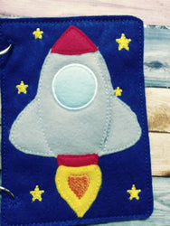 Outer Space - quiet book page  - Sun - space shuttle - planets -  road trip toy - Learning - Educational Toy - galaxy- stars - solar system (ONLINE ORDER ONLY)