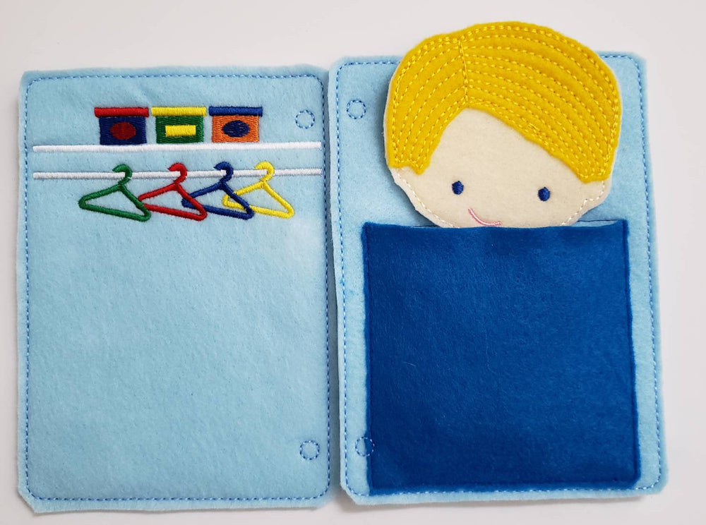 Astronaut boy felt paper doll - doll clothes storage - quiet activity page - busy book page (ONLINE ORDER ONLY)