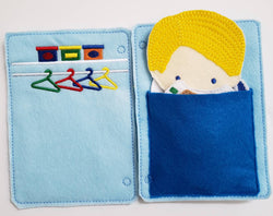 Astronaut boy felt paper doll - doll clothes storage - quiet activity page - busy book page (ONLINE ORDER ONLY)