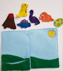 Quiet book page Dinosaur - toddler - preschool - Busy Book - Activity Book - Interactive (ONLINE ORDER ONLY)