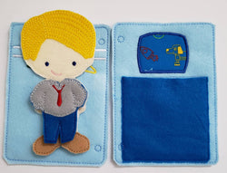 Astronaut boy felt paper doll - doll clothes storage - quiet activity page - busy book page (ONLINE ORDER ONLY)