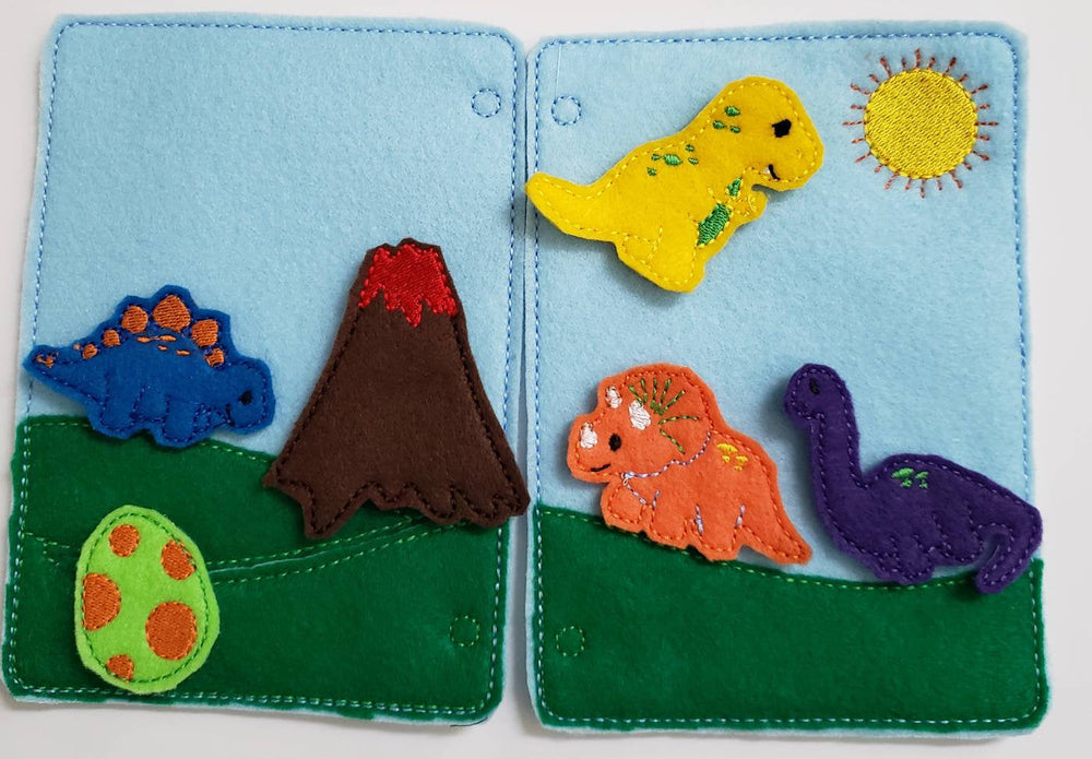 Quiet book page Dinosaur - toddler - preschool - Busy Book - Activity Book - Interactive (ONLINE ORDER ONLY)