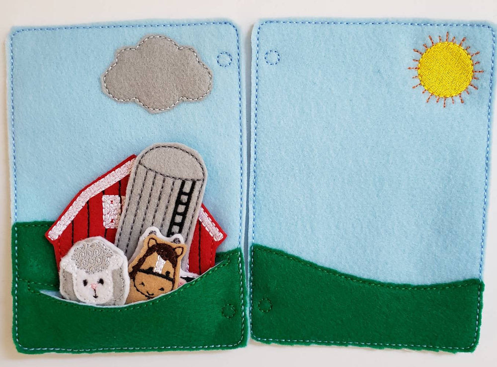 Farm Animal Felt Quiet Book Page - Busy Book - Activity Book - learning board - Interactive - Barn - Horse - Sheep - pig - cow (ONLINE ORDER ONLY)