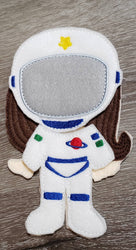 Astronaut girl felt paper doll - doll clothes storage - quiet activity page - busy book page (ONLINE ORDER ONLY)