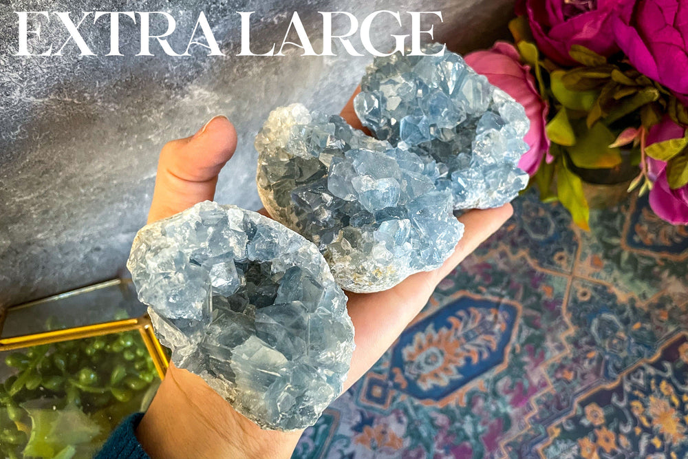 Raw CELESTITE Crystal Clusters, Ethically Sourced Celestite (ONLINE ORDER ONLY)