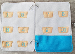 Learn to count  - Toddler quiet book page - toddler busy book - counting from 1 -10 page - learning page - number page - busy book (ONLINE ORDER ONLY)