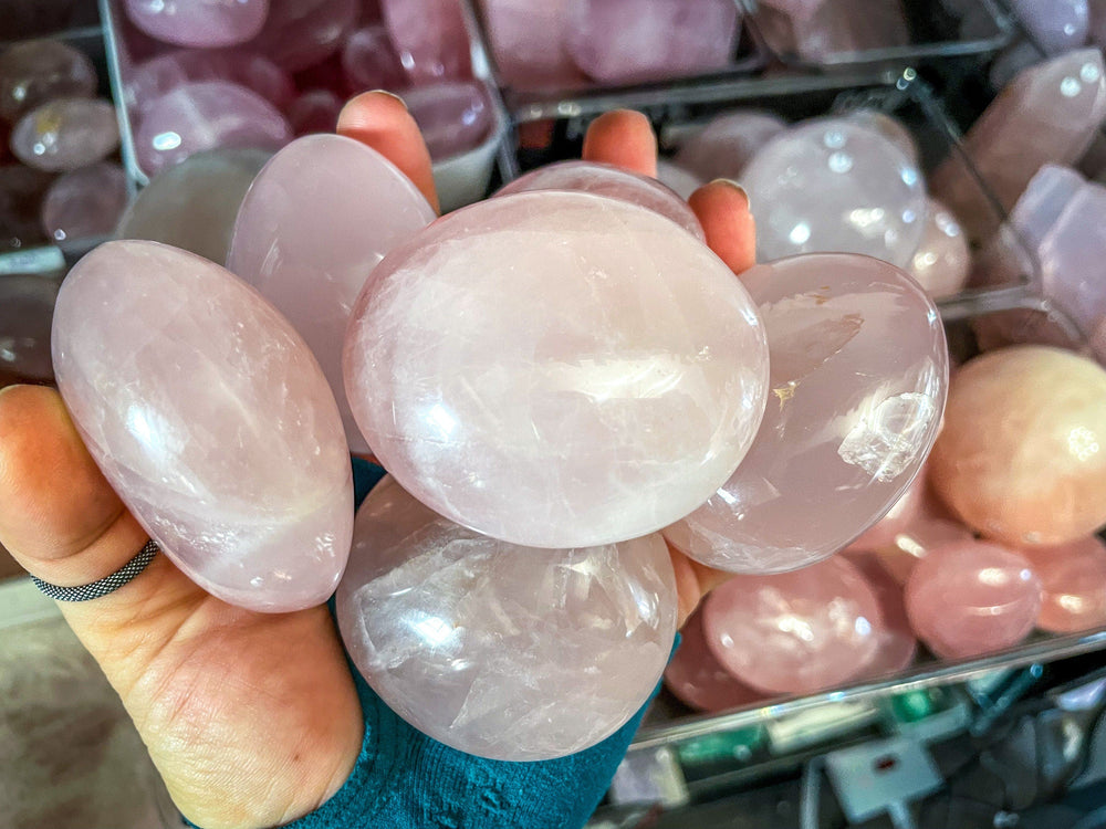Rose Quartz Crystal Palm Stones (ONLINE ORDER ONLY)