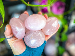 Rose Quartz Crystal Palm Stones (ONLINE ORDER ONLY)
