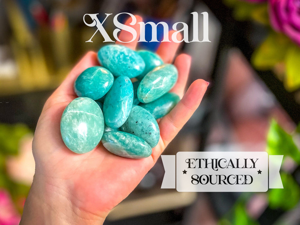 ETHICALLY SOURCED Amazonite palm stone for COURAGE (ONLINE ORDER ONLY)