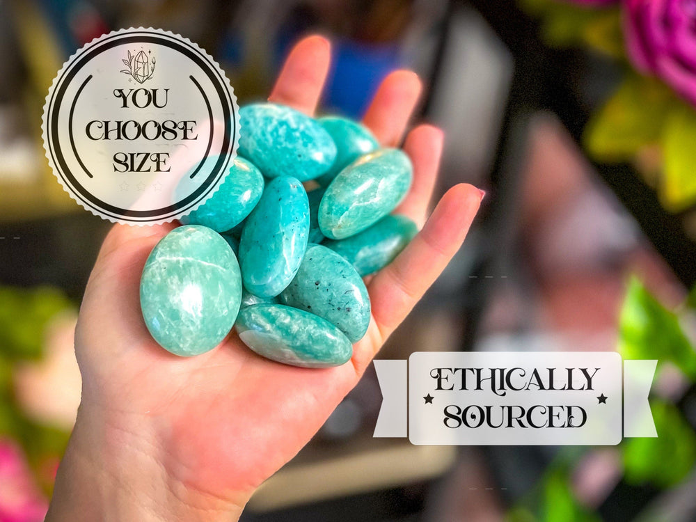 ETHICALLY SOURCED Amazonite palm stone for COURAGE (ONLINE ORDER ONLY)