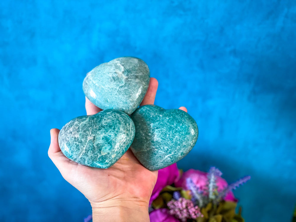 Amazonite Crystal Hearts, Amazonstone Heart (ONLINE ORDER ONLY)