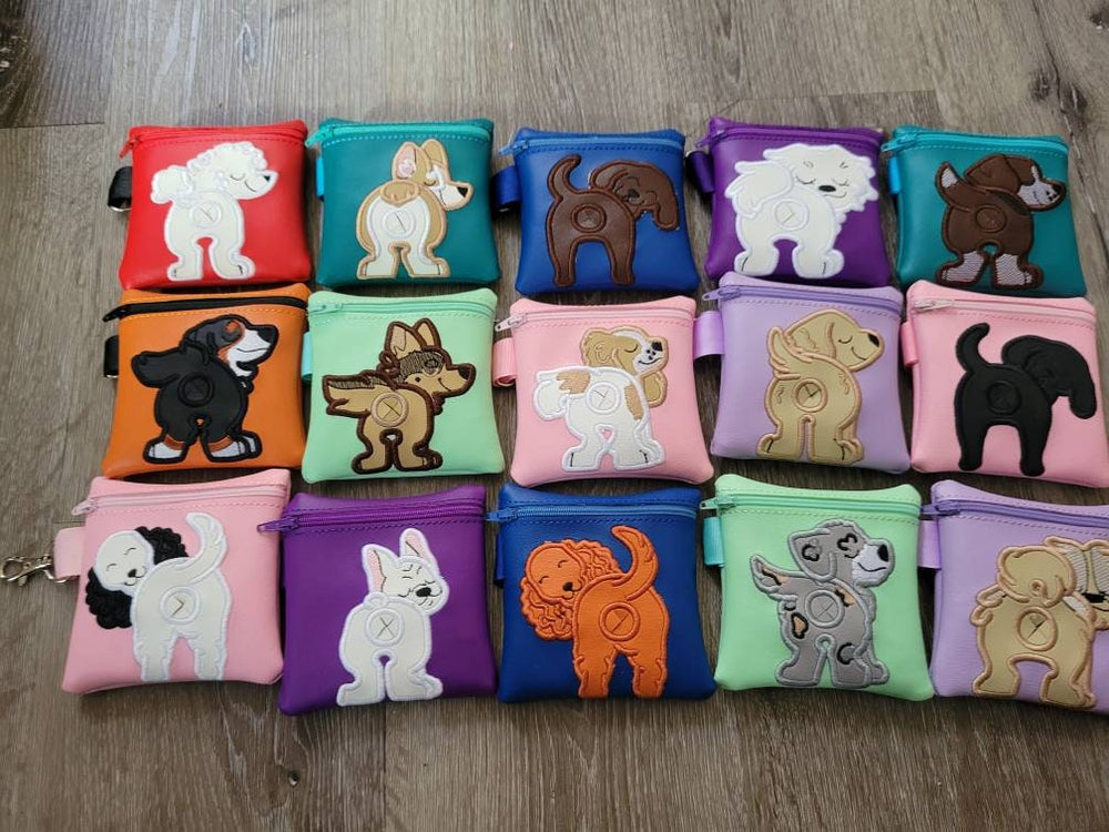 Aussie Doodle Poop Bag Pouch - gift for dog lover - Zippered poop bag holder-  Gift for Dog Walker - veterinarian - dog groomer (ONLINE ORDER ONLY)