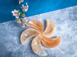4" PEACH Selenite MOON Bowl (ONLINE ORDER ONLY)