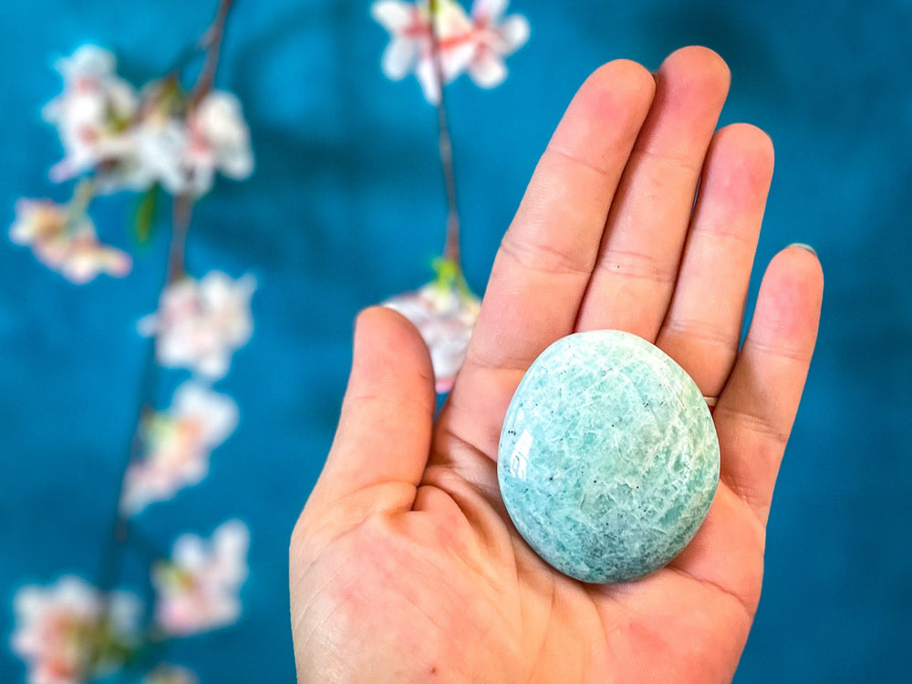 ETHICALLY SOURCED Amazonite palm stone for COURAGE (ONLINE ORDER ONLY)