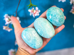 ETHICALLY SOURCED Amazonite palm stone for COURAGE (ONLINE ORDER ONLY)