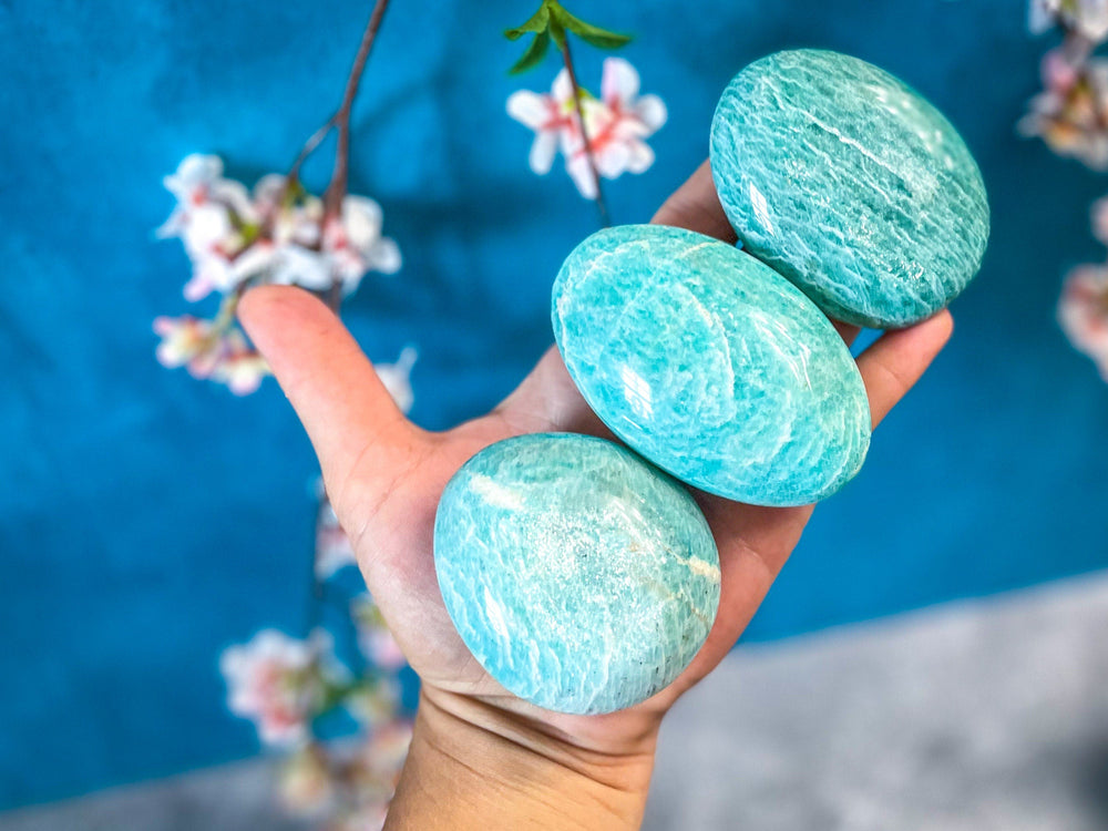 ETHICALLY SOURCED Amazonite palm stone for COURAGE (ONLINE ORDER ONLY)