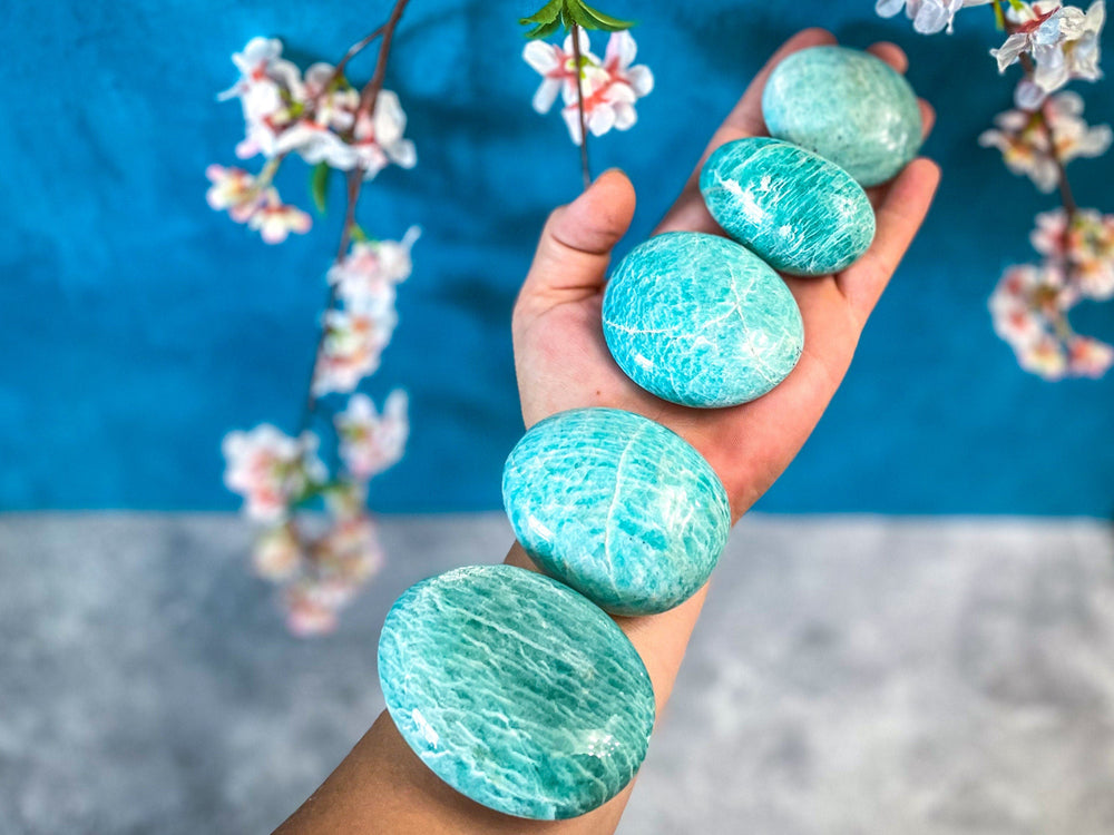 ETHICALLY SOURCED Amazonite palm stone for COURAGE (ONLINE ORDER ONLY)
