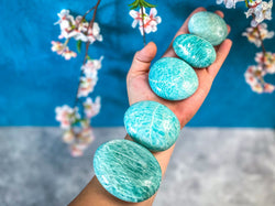 ETHICALLY SOURCED Amazonite palm stone for COURAGE (ONLINE ORDER ONLY)