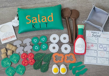 Felt Food Salad - Marine Vinyl Play Food -  pretend play - build your own salad - play kitchen - realistic toy Food - gift for teachers (ONLINE ORDER ONLY)