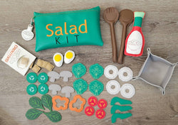 Felt Food Salad - Marine Vinyl Play Food -  pretend play - build your own salad - play kitchen - realistic toy Food - gift for teachers (ONLINE ORDER ONLY)