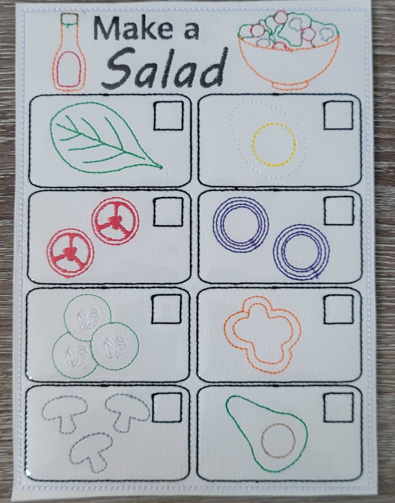 Felt Food Salad - Marine Vinyl Play Food -  pretend play - build your own salad - play kitchen - realistic toy Food - gift for teachers (ONLINE ORDER ONLY)