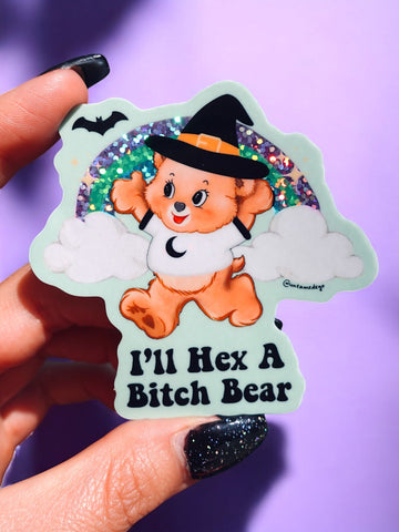 I'll Hex A Bitch Bear Lolly The Bear Halloween Sticker (Online Order Only)
