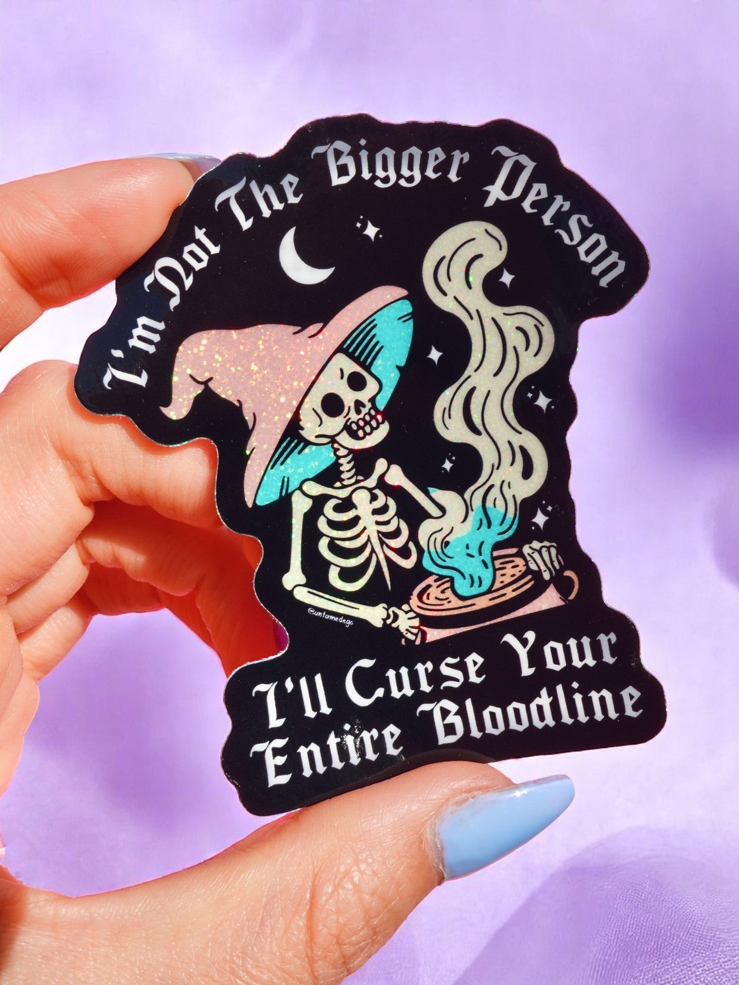 Funny Vinyl Sticker – Not the Bigger Person – Curse Your Bloodline Waterproof Gothic Decal (Online Order Only)