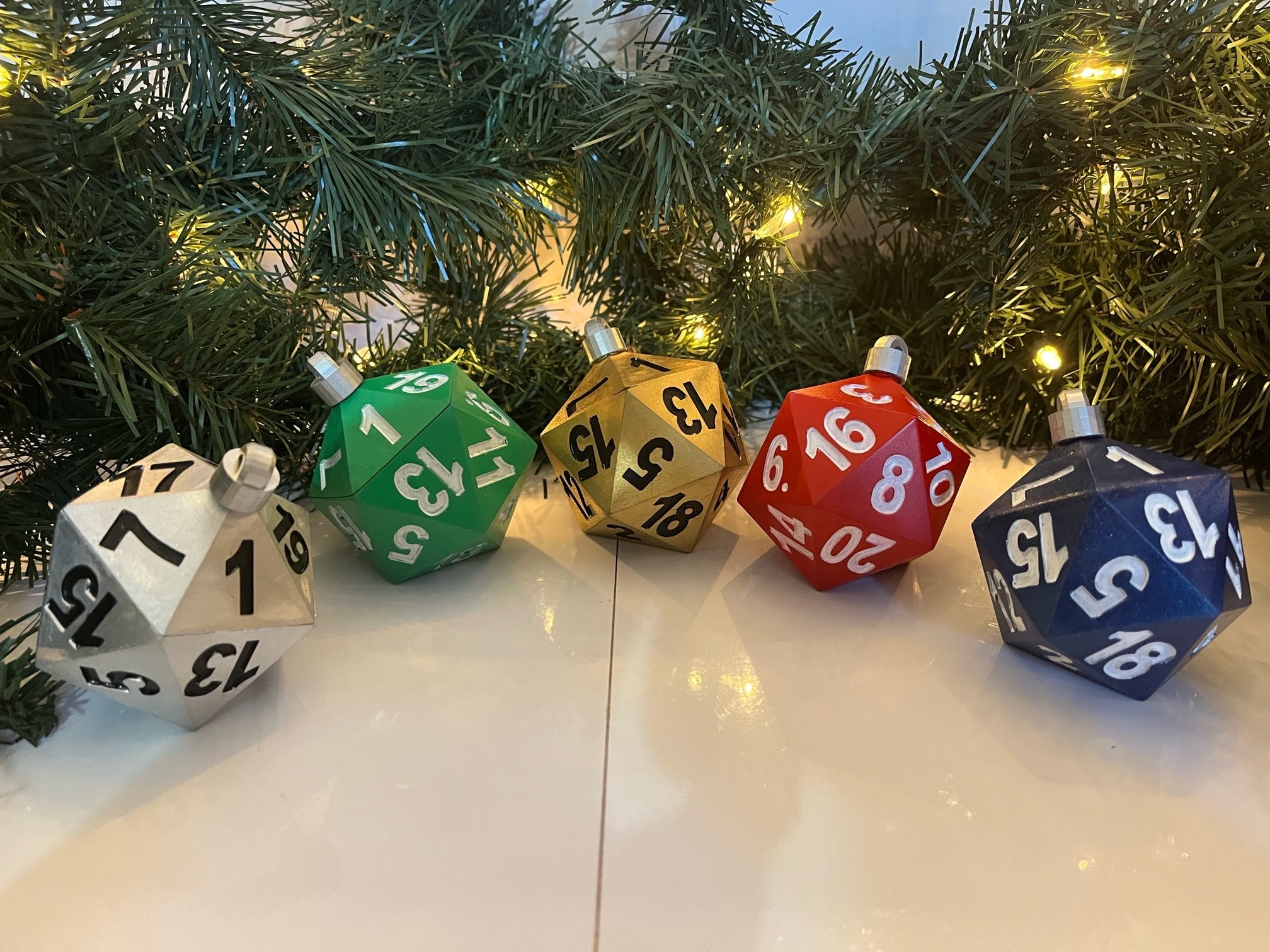 PREORDER Christmas Ornament - D20 Oversized Dice | Availably in Several Colors (Online Only)
