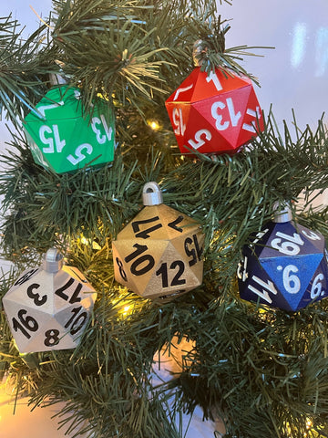 PREORDER Christmas Ornament - D20 Oversized Dice | Availably in Several Colors (Online Only)
