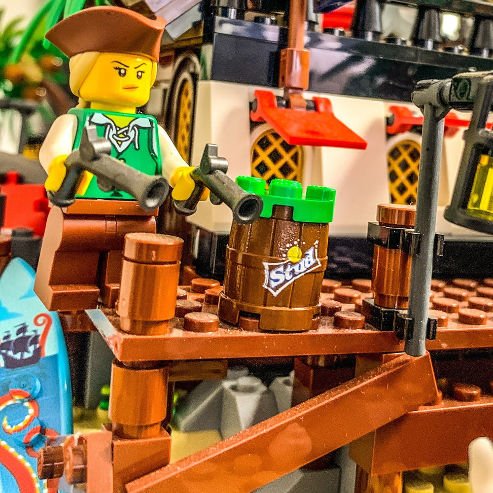 Stud Lemon Lime Soda Barrel / Keg made using LEGO parts (Online Order Only)