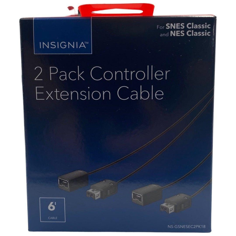 Insignia™ - 6 Extension Cable for Nintendo NES and SNES Controllers (2-pack) - Black (Online Order Only)
