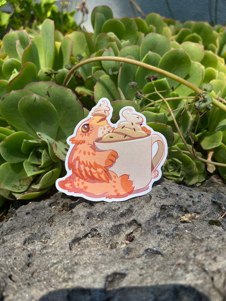 Metal Weave Games: Owlbear Cappuccino Sticker (ONLINE ORDER ONLY)