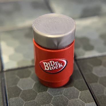 Custom Printed Dr. Block Soda Can made using LEGO parts (Online Order Only)