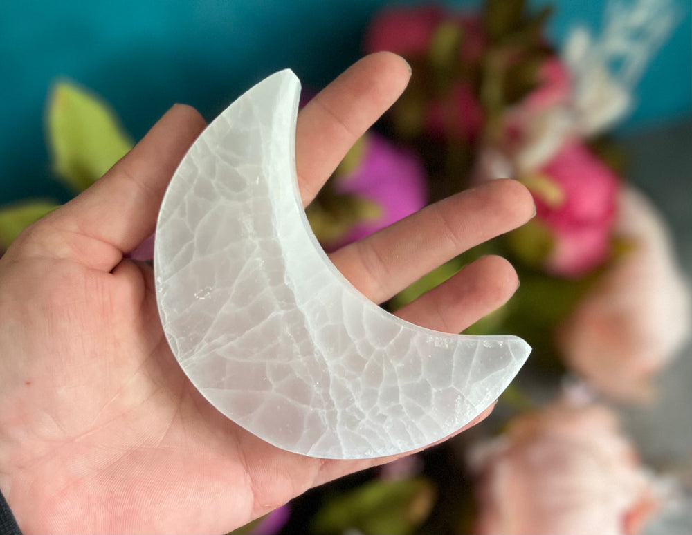 4" Selenite Crescent MOON (ONLINE ORDER ONLY)