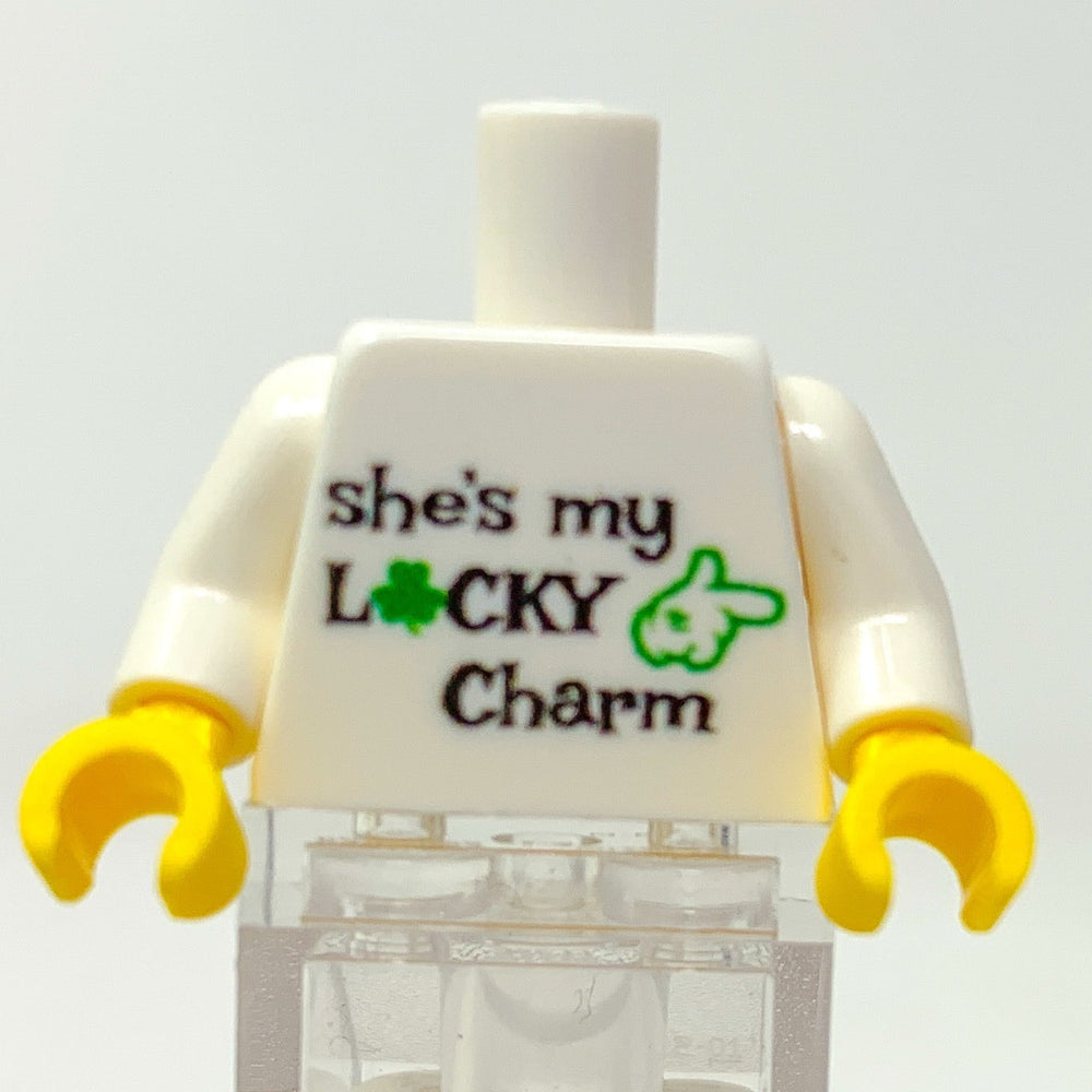 B3 Customs® Printed She's My Lucky Charm St. Patrick's Day Minifig Torso (Online Order Only)
