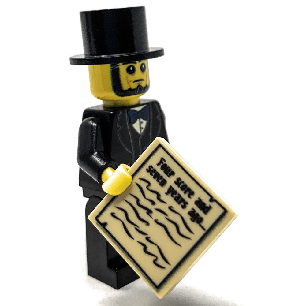 Abraham Lincoln US President Minifig made using LEGO parts - B3 Customs (Online Order Only)