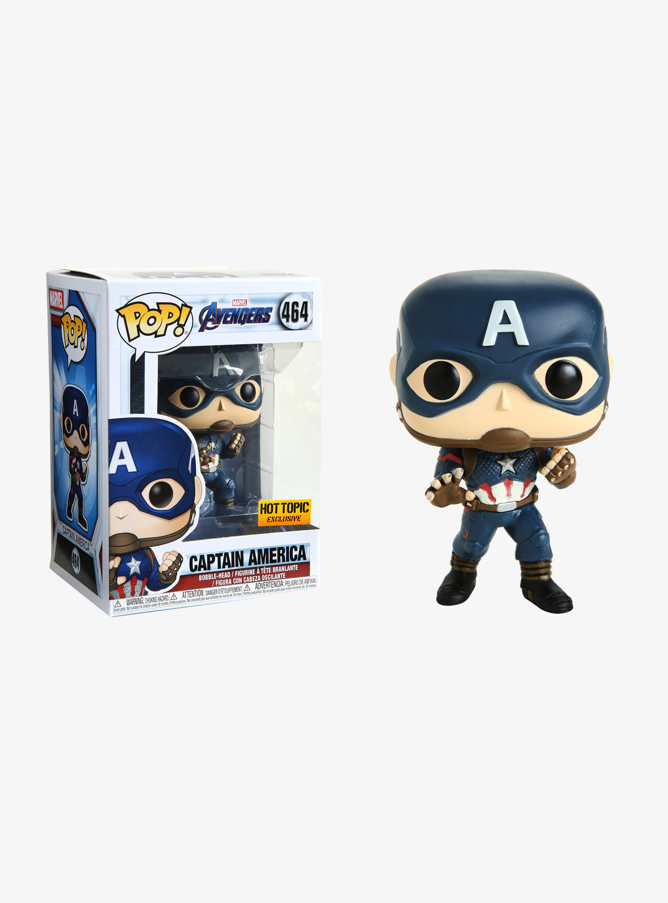 Funko POP! Avengers: Endgame - Captain America Vinyl Figure #464 Hot Topic Exclusive (NOT 100% MINT) (ONLINE ORDER ONLY)
