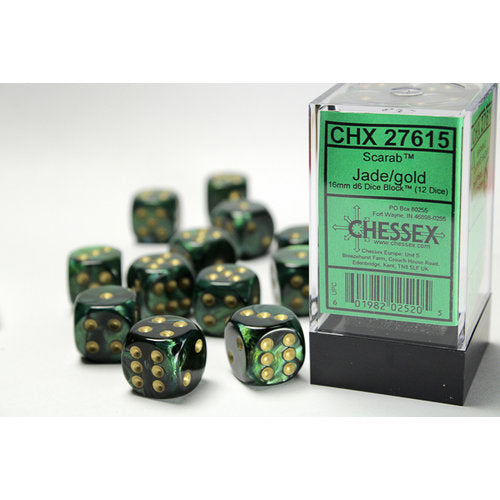 Chessex: D6 Scarab Dice sets - 16mm (Online Order Only)