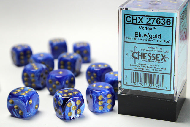 Chessex: D6 Vortex Dice set - 16MM (Online Order Only)