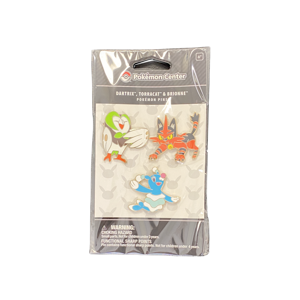 Pokemon Pins: Dartrix, Torracat and Brionne (ONLINE ORDER ONLY)